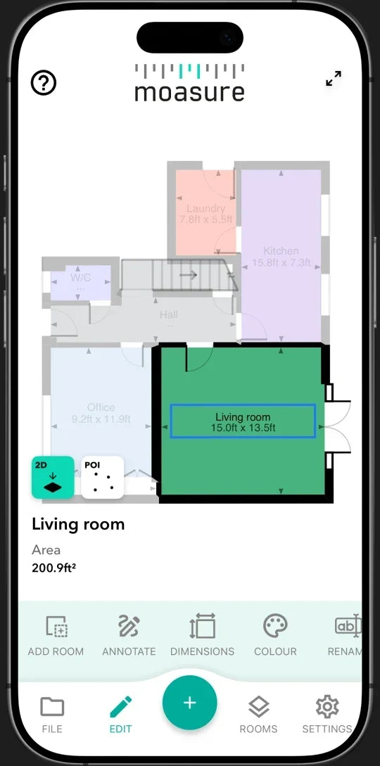 App Moasure: dare un nome e un colore alle stanze di una planimetria